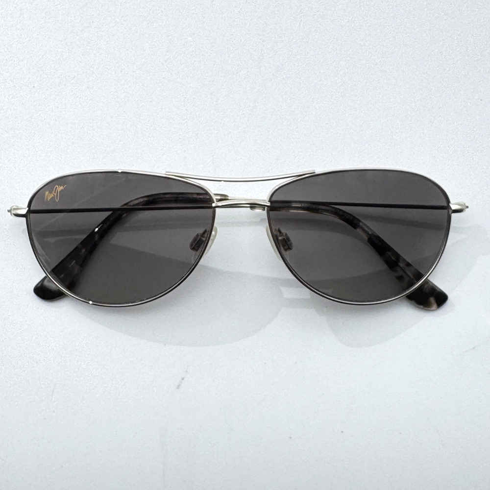 Maui Jim Sunglasses Baby Beach ME-SG MJ245-17 Silver Aviator Gray Polarized 56mm